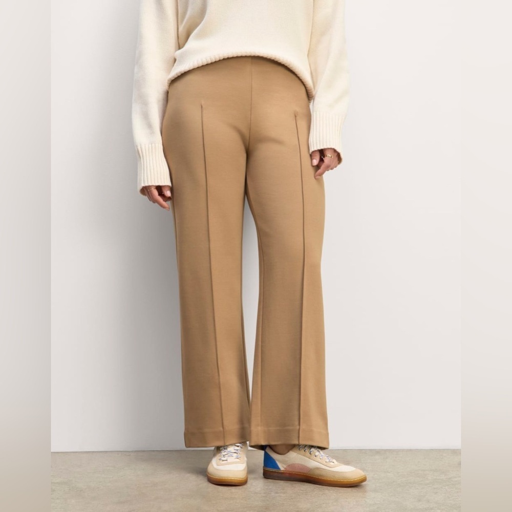 *EVERLANE* Tan High-Waist Zipper Side Legging Dream Trouser Pants Size Small